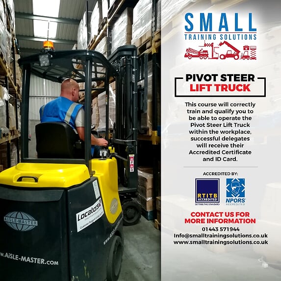 Pivot Steer bendi forklift training cardiff swansea llanelli newport merthyr tydfil